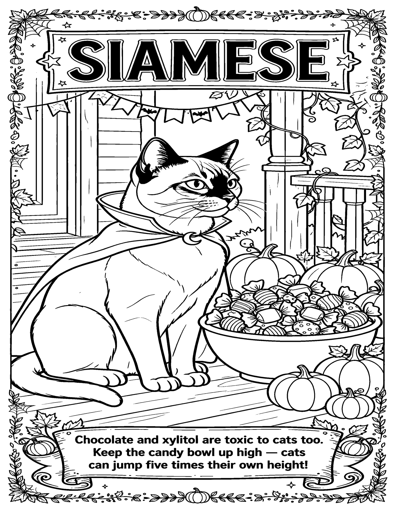 Preview page: Siamese in a vampire cape
