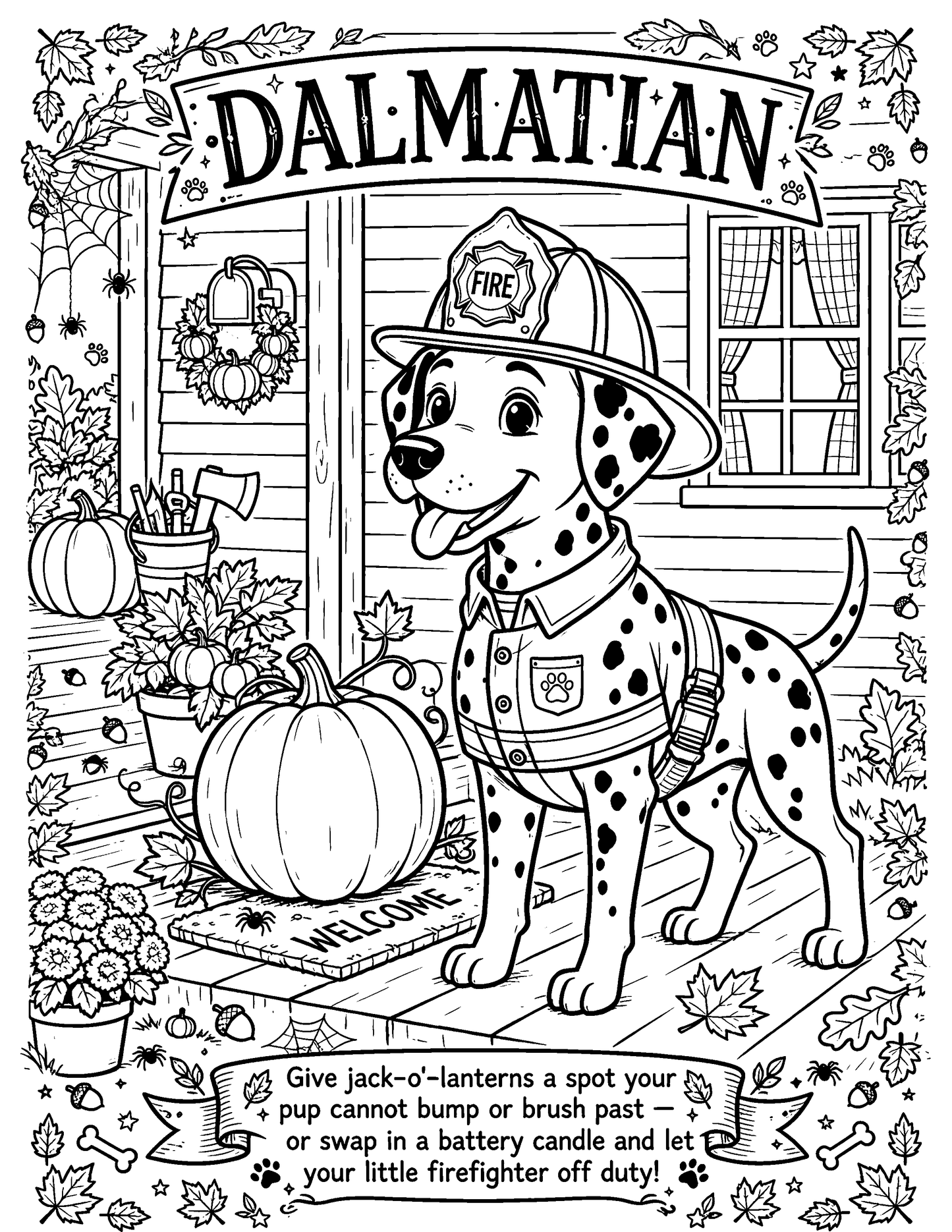 Preview page: Dalmatian firefighter